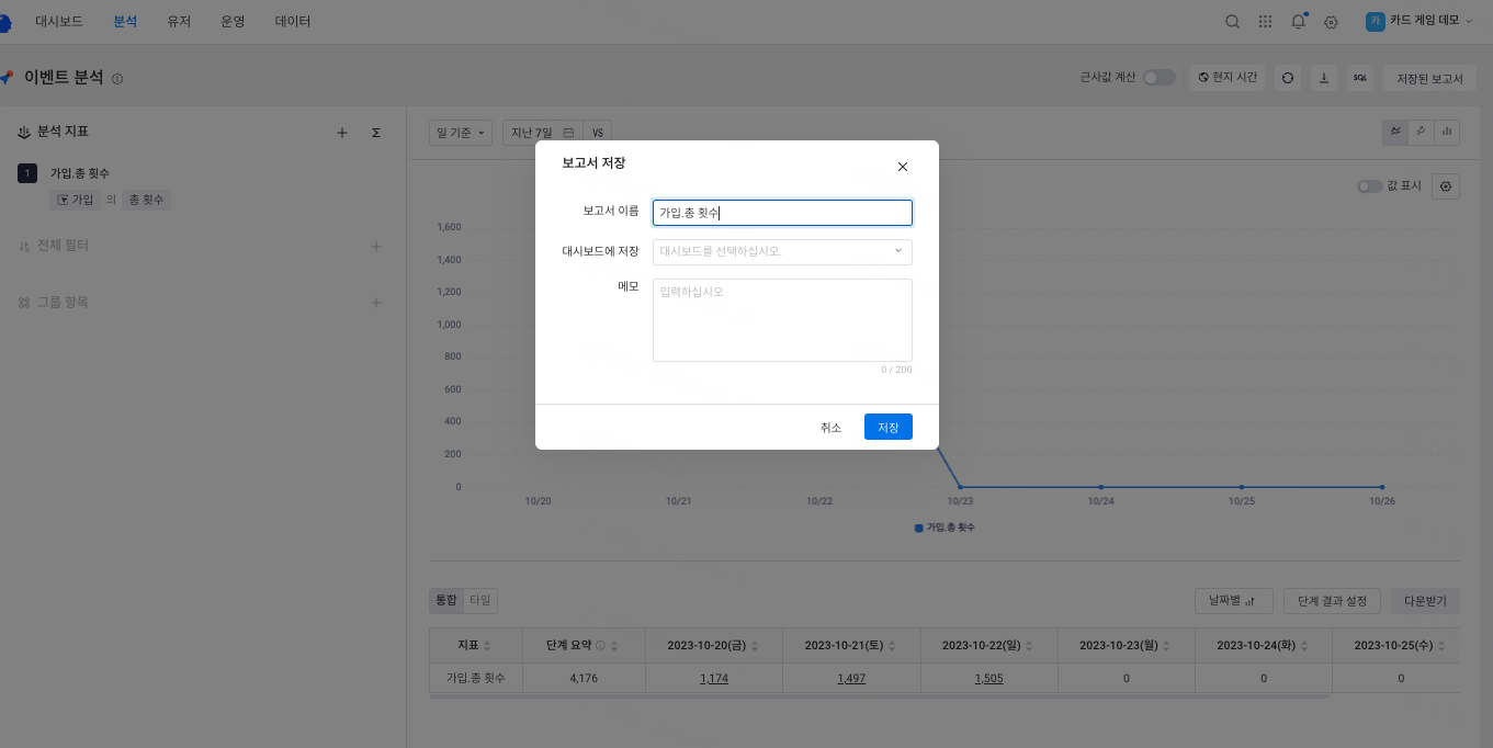 Report(리포트) | ThinkingData